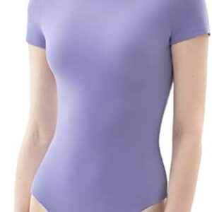 PUMIEY Women's Crew Neck Short Sleeve Bodysuit Fashion T-shirt Tops Smoke Cloud Pro Collection