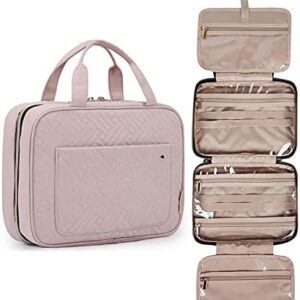 BAGSMART Toiletry Bag Travel Bag with Hanging Hook, Water-resistant Makeup Cosmetic Bag Travel Organizer for Accessories, Shampoo, Full-size Container, Toiletries