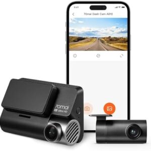 70mai New 4K Dash Cam A810 with Sony Starvis 2 IMX678,Dual HDR Front and Rear Cam,Built in GPS,Night Owl Vision,Support 256GB Max,Smart Parking Guardian Mode,AI Motion Detection,Time-Lapse Recording