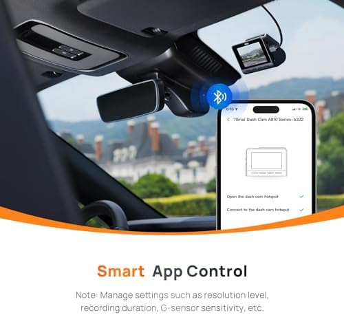 70mai New 4K Dash Cam A810 with Sony Starvis 2 IMX678,Dual HDR Front and Rear Cam,Built in GPS,Night Owl Vision,Support 256GB Max,Smart Parking Guardian Mode,AI Motion Detection,Time-Lapse Recording - Image 7