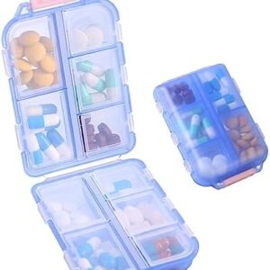 Zuihug 1Pack Travel Pill Organizer - 10 Compartments Pill Case, Compact and Portable Pill Box, Perfect for On-The-Go Storage, Pill Holder for Purse Blue