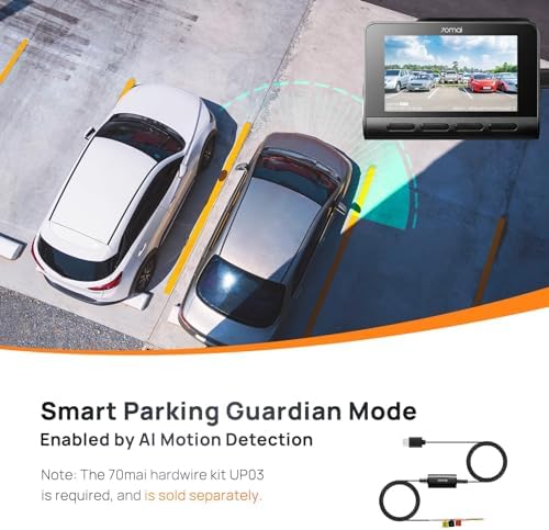 70mai New 4K Dash Cam A810 with Sony Starvis 2 IMX678,Dual HDR Front and Rear Cam,Built in GPS,Night Owl Vision,Support 256GB Max,Smart Parking Guardian Mode,AI Motion Detection,Time-Lapse Recording - Image 5