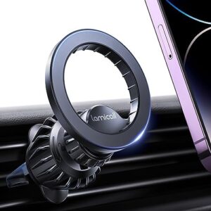 Lamicall Fits MagSafe Car Mount - [20 Super Magnets] Magnetic Car Phone Mount, Air Vent Cell Phone Holder Clip, MagSafe Accessories for iPhone 14 13 12 Pro Max Plus Mini & MagSafe Case & All Phones
