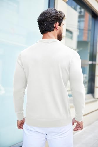 COOFANDY Mens Knit Polo Shirts Casual Long Sleeve Classic Polo Shirts Button Down Golf Shirts - Image 5