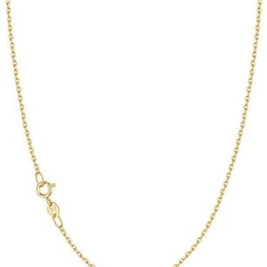 Jewlpire Solid 18k Gold Over 925 Sterling Silver Chain Necklace for Women Girls, 1.2mm Cable Chain Necklace Super Sturdy & Shiny Women's Chain Necklaces 14/16/17/18/20/22/24 Inches