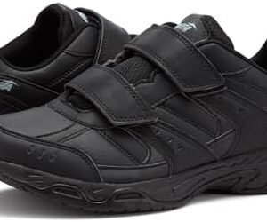 Avia Avi-Union II Non Slip Shoes for Men, Hook and Loop Mens Walking Shoes with Memory Foam, Comfort Restaurant and Diabetic Shoes for Men - Black Wide or Extra Wide Width Safety Footwear