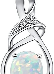 HXZZ Fine Jewelry Natural Gemstone Swiss Blue Topaz Amethyst Citrine Peridot Opal Sterling Silver Pendant Necklace Gifts for Women