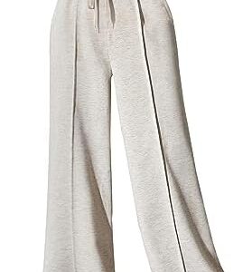 Yousify Wide Leg Sweatpants for Women Casual Elastic High Waisted Drawstring Long Pants with Pockets