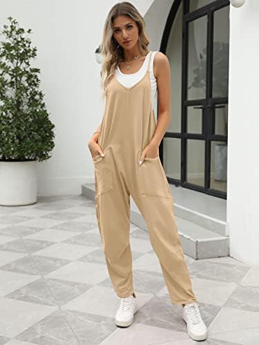 EFAN Womens Casual Jumpsuits Summer Rompers Sleeveless Loose Fit Overalls Baggy Spaghetti Strap Jumpers with Pockets 2023 - Image 2