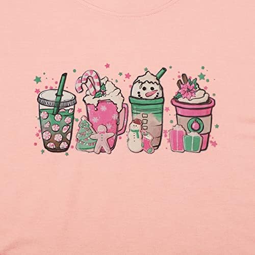 Women Christmas Coffee Cups Sweatshirt Snowman Retro Groovy Long Sleeve T-shirt Santa Cookies Lightweight Tee - Image 3